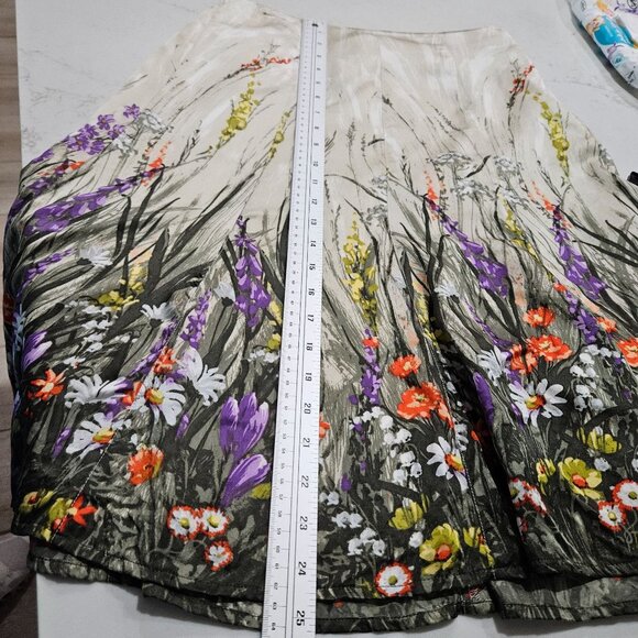Chicos Silk & Cotton Floral Garden Silk A-Line Skirt Size Small or Chico's 0 - Picture 7 of 8